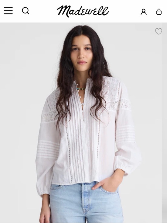 Madewell Tops - Madewell White Eyelet Button-Front Blouse